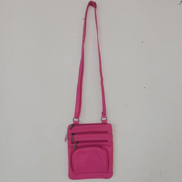 Vintage Leather hot pink single strap handbag - Picture 1 of 6